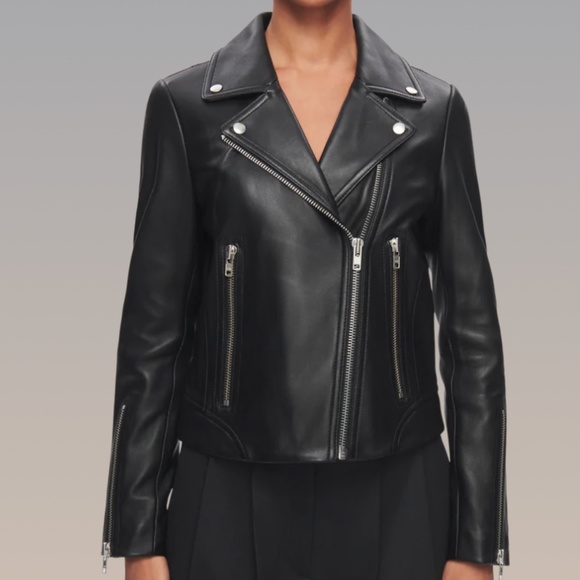 DSTLD Leather Biker Jacket